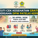 Ikuti Cek Kesehatan Gratis Bersama DPW Patelki Kepri, 26 April 2026 Pukul 6.30 di Coastal Area